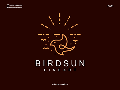 BirdSun Line art Logo animation art bird branding creative design graphic design icon illustration line logo logos ui ux vector