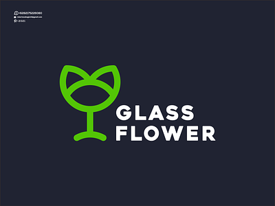 Glass Flower Logo animation branding design flower glass graphic design icon keren klas logo minimalis motion graphics