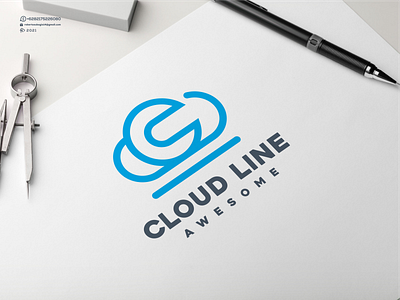 Cloud Line Awesome Logo
