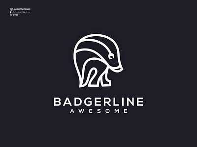 Badger Line Awesome Logo animation branding cool design good graphic design icon illustration logo logos vector
