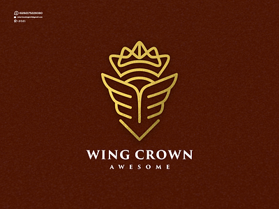 Wing Crown Awesome Logo