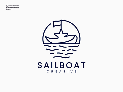 SAILBOAT CREATIVE LOGO animation boat branding cool creative dedsign design good graphic design illustration line logo logos motion graphics nice sail simple vector
