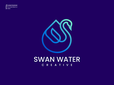 Swan Water Creative Logo 3d animation branding cool creative design good graphic design icon illustration logo logos motion graphics nice water