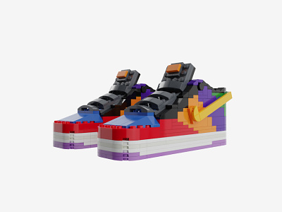 Bricks Kicks Dunk Low Viotech Collectible Kit design dunk lego nike sneakers toys