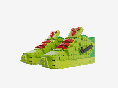 Bricks Kicks Kobe 6 "Grinch" Collectible Kit bricks kicks design lego model nike sneakers toys