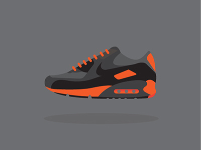 Sneakons Air Max 90 (Grey/Orange) air max design icon illustration kicks shoes sneaker sneakon