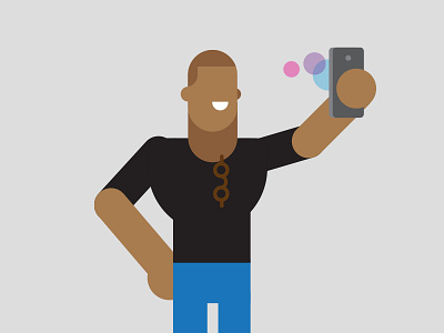 Selfie design illustration wip