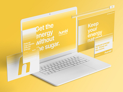 Humbl // Digital Layouts active branding clean design energy energy drink graphic grind h layout logo natural natural energy social media template west coast work yellow