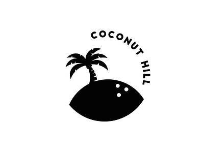 Coconut Hill badge logo branding circle logo flat design graphic design icon logo logo design logotype palm tree typography
