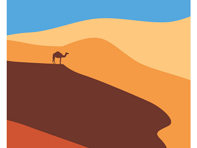 Desert abstract camel desert design digital enviroment flat design graphic design hot illustration minimal sand warmup