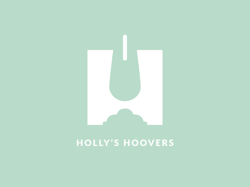 Holly's Hoovers simple identity branding minimal cleaning h mint logo graphic design negative space