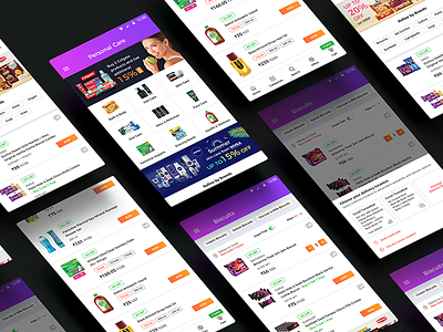 Online grocery shopping app in India e commerce grocery interaction design interface design mobile shopping online grocery shopping app product design supermarket user experience design visual design