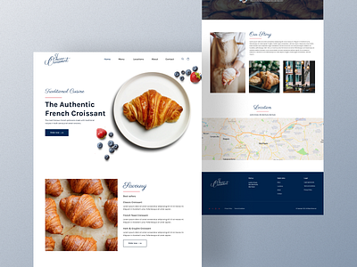 J'aime Croissant Website branding case study croissant cuisine design food food delivery france french logo ui ui design ux ux design web design website