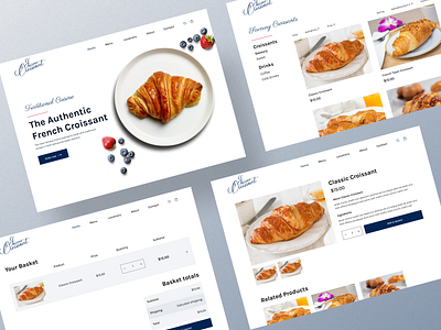 J'aime Croissant Website branding case study croissant cuisine design food food delivery france french ui ui design ux ux design web design website