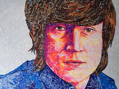 Tomorrow Never Knows – John Lennon beatles candy wrappers collage eco art john lennon mosaic pop art recycled recycled art reuse