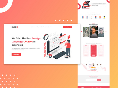 UI Design Landing Page Learn Id (Courses Website) design figma graphic design landing page login sign up ui ui design uiux uiux designer ux ux design web design website