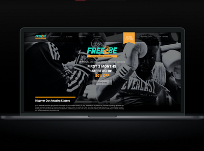 FEE2BE gym - landing page app branding design logo ui ux