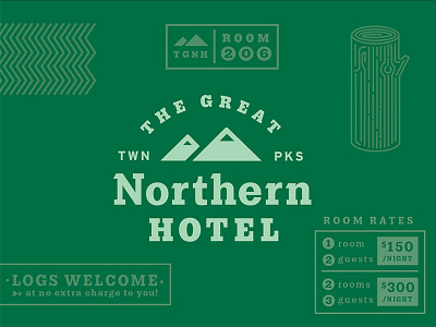 Fictitious Brands 04 branding green hotel illustration log logo mountain twin peaks vector