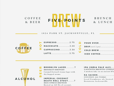 Type Experiment 01 beer coffee letterpress menu type typography yellow