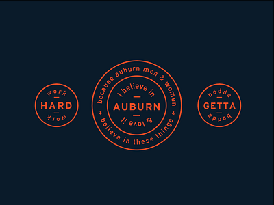 Type Experiment 02 auburn badge blue buttons orange type