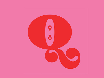 36 Days 36 days of type drop cap illustration lettering pink q red swash typography