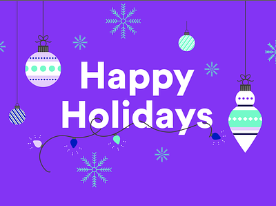 Holidays holidays illustration ornaments purple snowflakes type