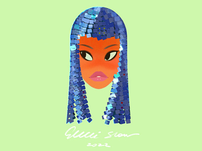 Gucci show, ready to wear, spring 2022 character digital fashion girl illustration lips