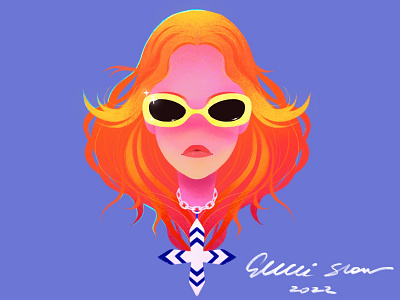 Gucci show, ready to wear, spring 2022. Stars character digital girl illustration red