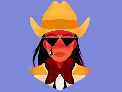 Gucci show ready to wear, cowboy hat, 2022 branding character design digital fashion girl illustration