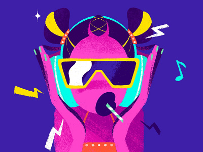 Music Festival Piece character design digital girl illustration music rave vivid