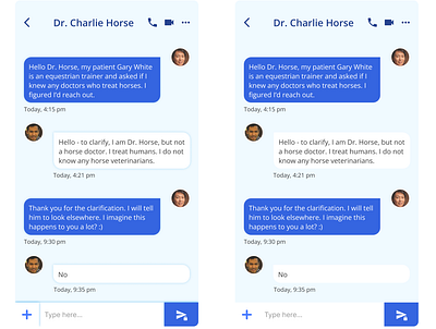 Design Challenge - Direct Messaging direct messaging medical messaging ui ux