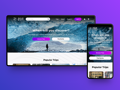 Zeit - a Time Travel Booking Company information architecture product design time travel ui ux