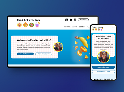 Food Art with Kids - a Creative Cooking Site cooking product design recipe ui ux