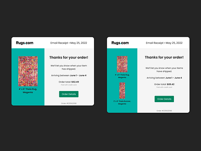 Design Challenge - Email Receipt email receipt ui ux