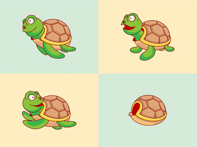 Cute Turtle cartoon cute design icon illustration logo turtle vector