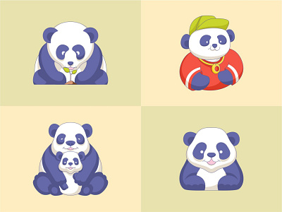 Cute Panda cartoon cute design icon illustration logo panda swag vector