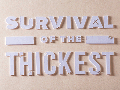 Survival of the Thickest gif headline paper type typography