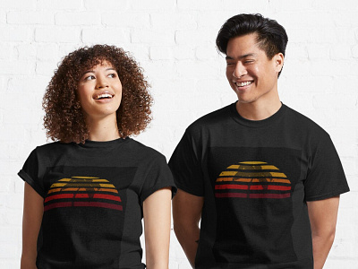Sunset AND PALM trees t-shirt. Classic T-Shirt. design illustration modern modern t shirts palm sunest t shirts
