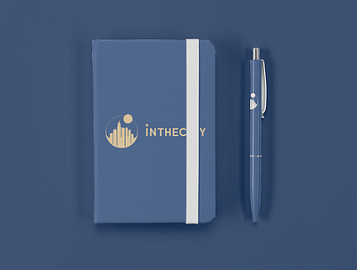 Inthecity - Book & Pen branding design icon illustration logo vector