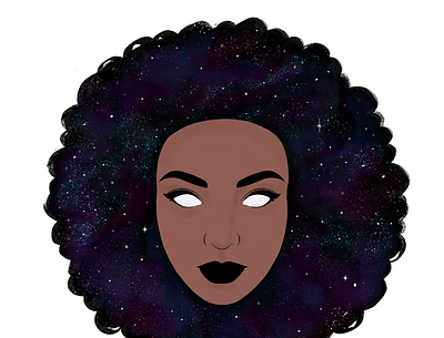 Black Girl Magic activism black lives matter blm graphic illustration justice nebula outer space peace procreate starry sky women supporting women