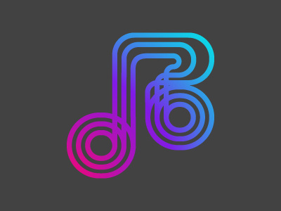 Music Notes Logo colors gradient graphic lines logo music