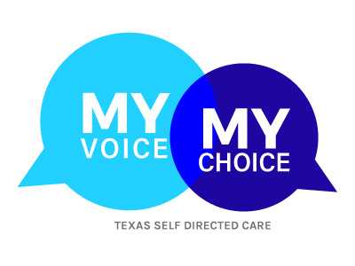 My Voice My Choice Speech Bubble Logo behavioralhealth choice logo selfdirectedcare speechbubble texas voice