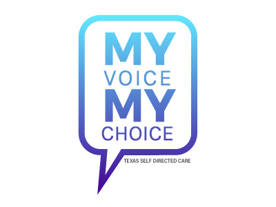 My Voice My Choice Gradient Logo behavioralhealth choice gradient logo speechbubble texas voice