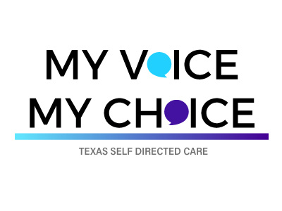 My Voice My Choice Speech Bubble and Gradient Logo behavioralhealth choice gradient logo speechbubble texas voice