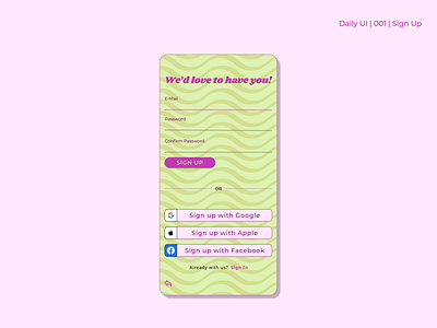 Daily UI | 001 | Sign Up