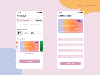 Daily UI | 002 | Checkout daily ui daily ui challenge design mobile ui ux