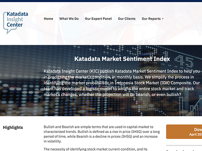 Katadata Insight Center editorial design information architecture typography ui