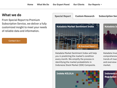 Katadata Insight Center—below fold design editorial design information architecture typography ui