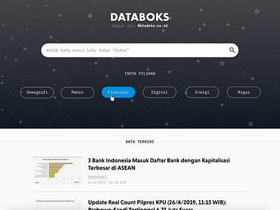 Databoks 2019 design editorial design information architecture minimal typography ui