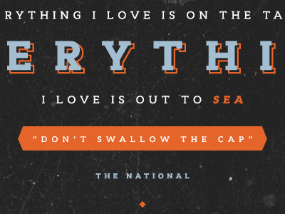 Fonts.com Hero Image - Out To Sea band fonts.com hero lyrics texture the national type typography vector